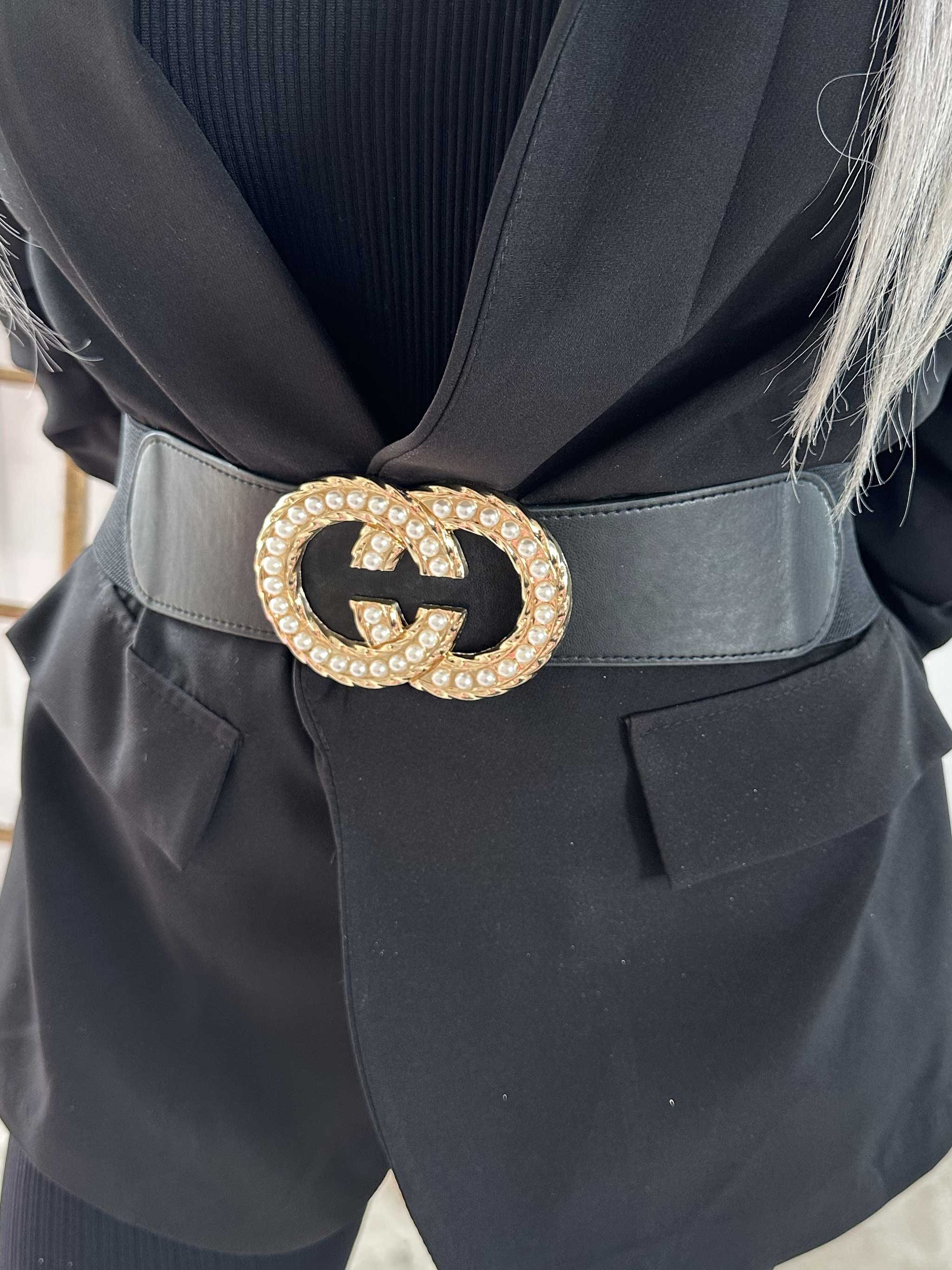 Dijana - Elastisk taljebælte med spænde og perler